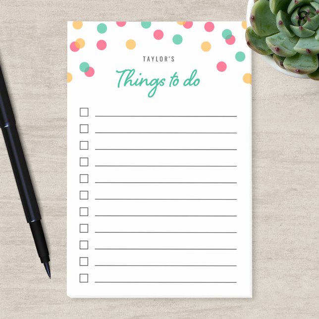 Notas Post-it® Naranja Pink Verde azulada Confetti Cosas Que Hace (Subido por el creador)