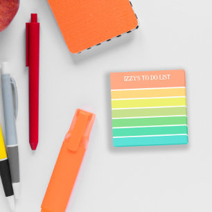Notas Post-it® Naranja Rayas verdes amarillas para hacer lista Añ