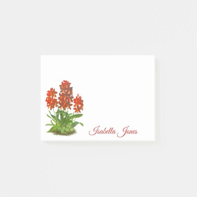 Notas Post-it® Naranja Red Orchid Flowe Post-It Notes (Anverso)