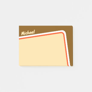 Notas Post-it® Naranja retro marrón arco de ángulo blanco persona