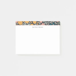 Notas Post-it® Naranja rosa de las flores coloridas de moda