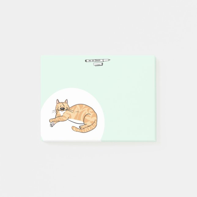 Notas Post-it® Naranja Tabby Cat Post-it Notes (Anverso)