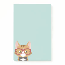Naranja Tabby Hipster Cat Kids Post-it® Notes