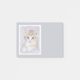 Notas Post-it® Naranja Tabby Kitten Pintura - Arte Gato Original