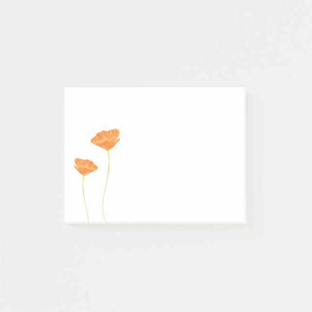 Notas Post-it® Naranja Watercolor California Poppies (Anverso)