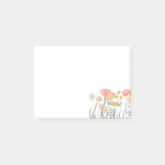 Notas Post-it® Naranja Wildflowers (Anverso)