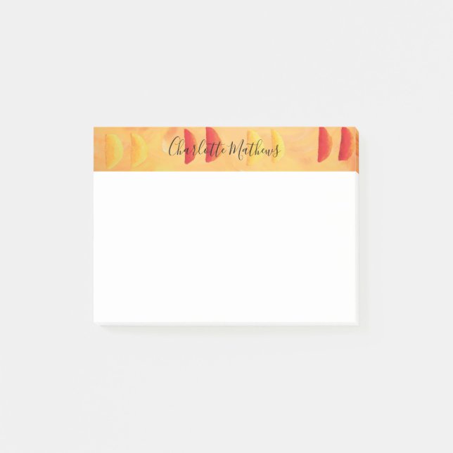 Notas Post-it® Naranja y cítricos lemones personalizados (Anverso)