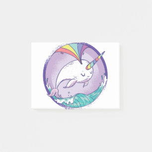 Notas Post-it® Narwhale arcoiris