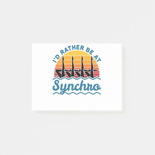 Notas Post-it® Natación sincronizada Prefiero estar en Synchro (Anverso)