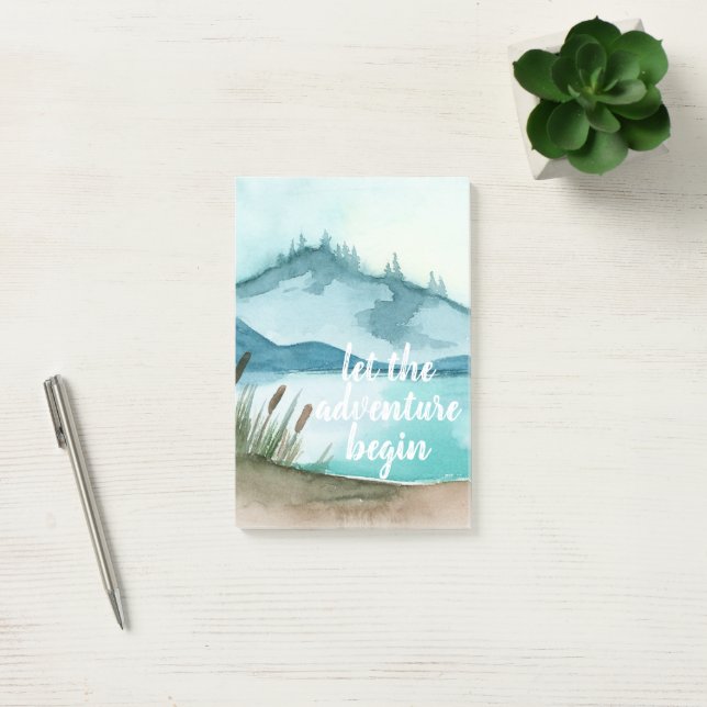 Notas Post-it® Naturaleza acuática moderna Empecemos la aventura (Oficina)