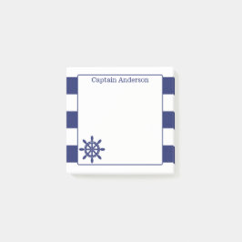 Notas Post-it® Nautical Captain's Wheel Add Name 3x3
