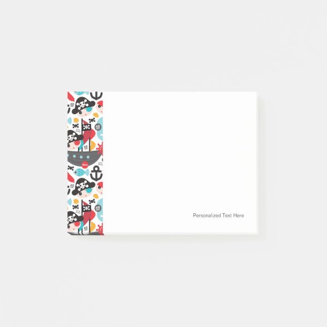 Notas Post-it® Navegación retra del ilustracion de los piratas (Anverso)