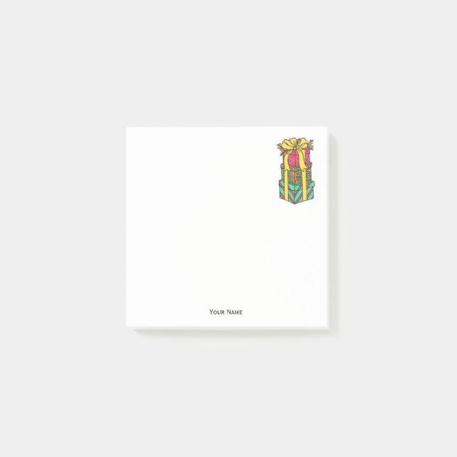 Notas Post-it® Navidad apilada y envuelta presenta navidades (Anverso)