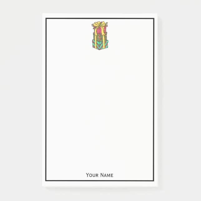 Notas Post-it® Navidad apilada y envuelta presenta navidades (Anverso)