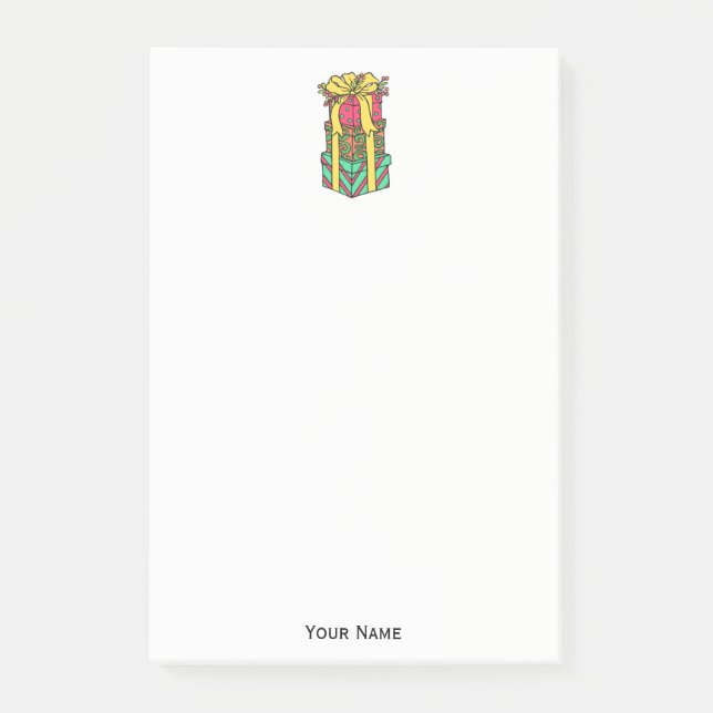 Notas Post-it® Navidad apilada y envuelta presenta navidades (Anverso)