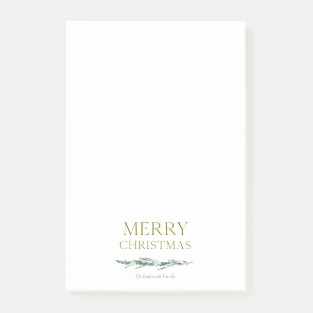 Notas Post-it® Navidad de hoja perenne (Anverso)