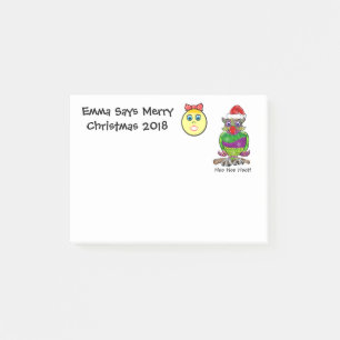 Notas Post-it® Navidad de la emoji del búho adaptable
