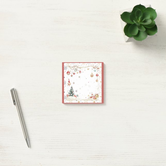 Notas Post-it® Navidad Festiva Roja (Oficina)