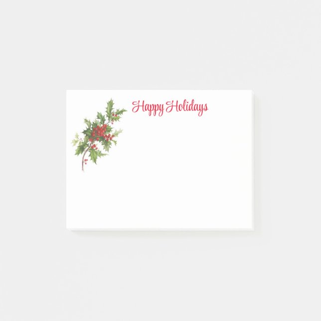 Notas Post-it® Navidad Holly (Anverso)