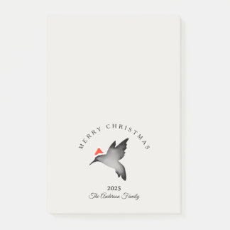 Notas Post-it® Navidad personalizada rojo gris santa colibrí