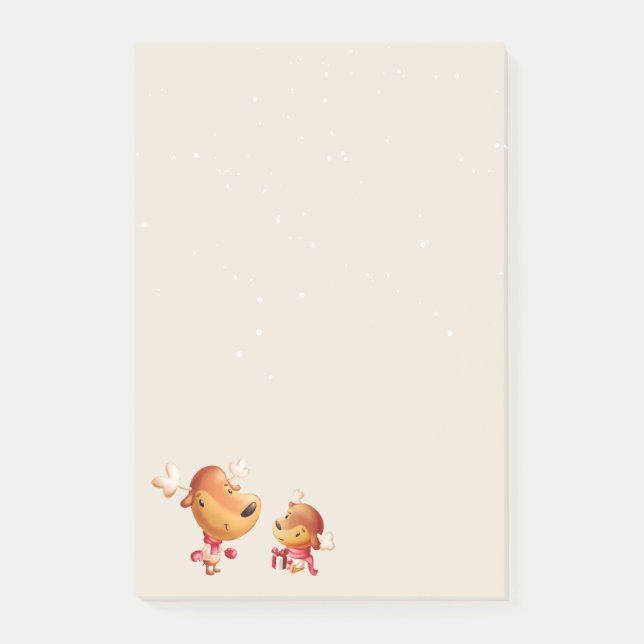 Notas Post-it® Navidad Reno Cute (Anverso)