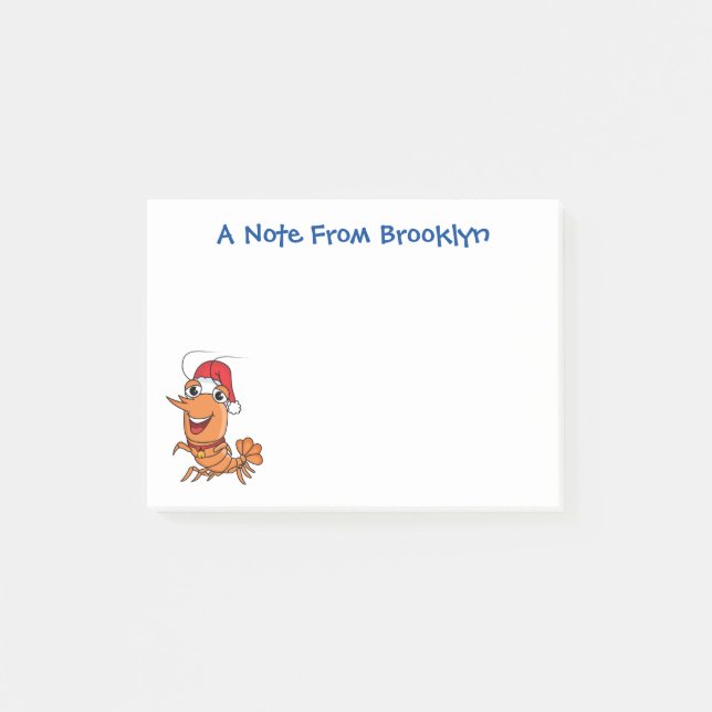 Notas Post-it® Navidades alegres, camarones, personalizado ilustr (Anverso)