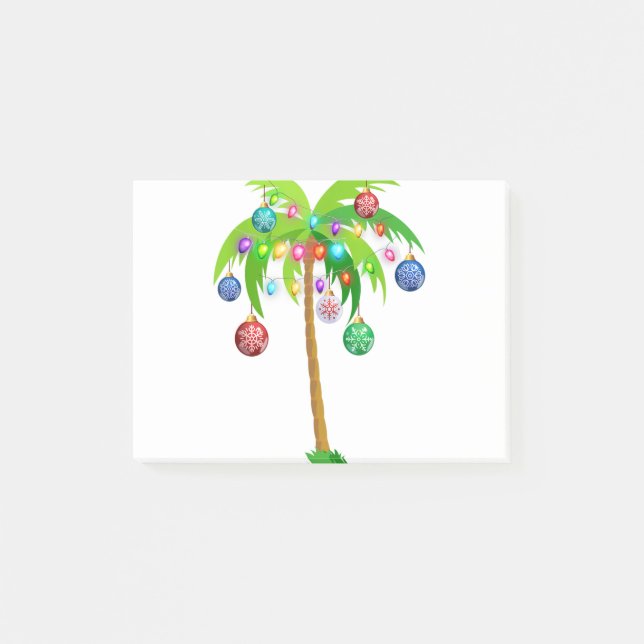 Notas Post-it® Navidades alumbran palmera hawaii playa tropical x (Anverso)