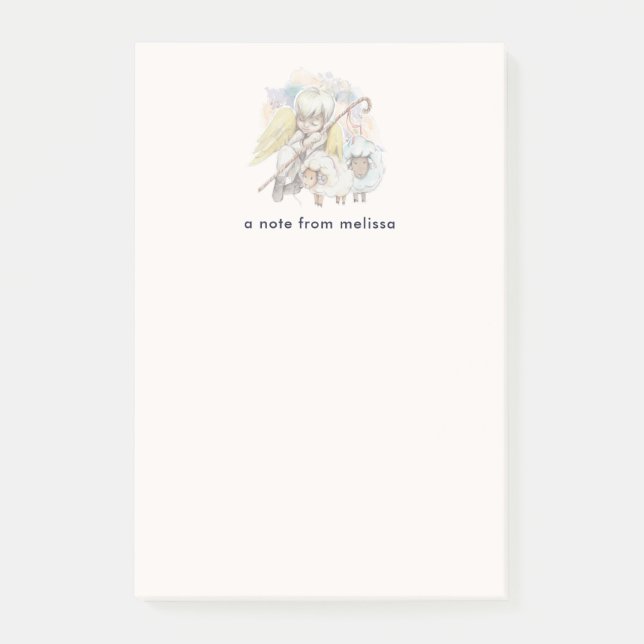 Notas Post-it® Navidades Angel Shepherd con lambs (Anverso)