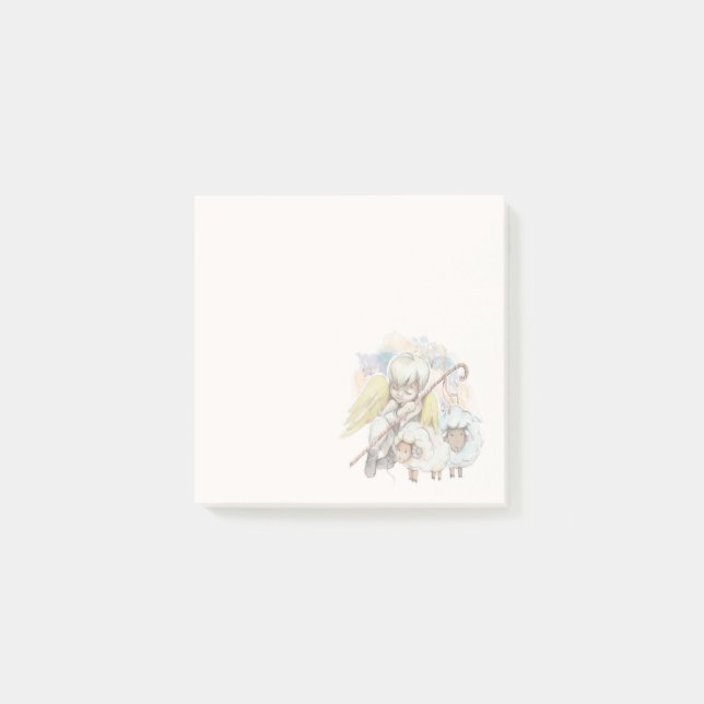Notas Post-it® Navidades Angel Shepherd con lambs (Anverso)