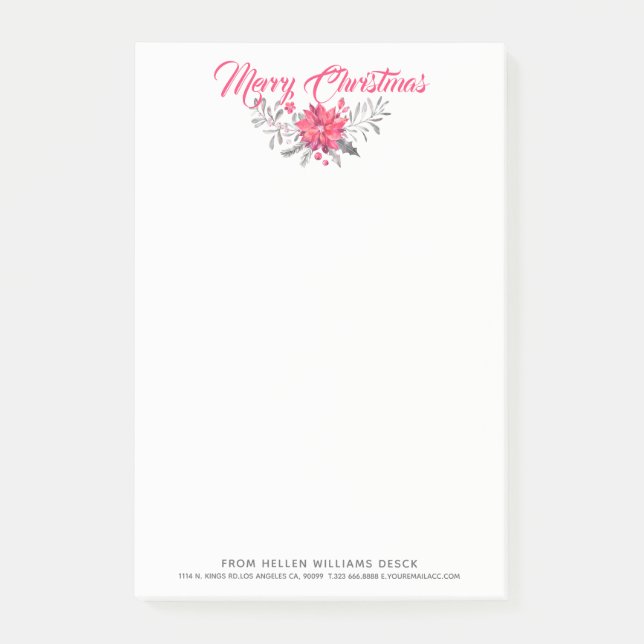 Notas Post-it® Navidades Bouquet Merry Christmas Typography (Anverso)