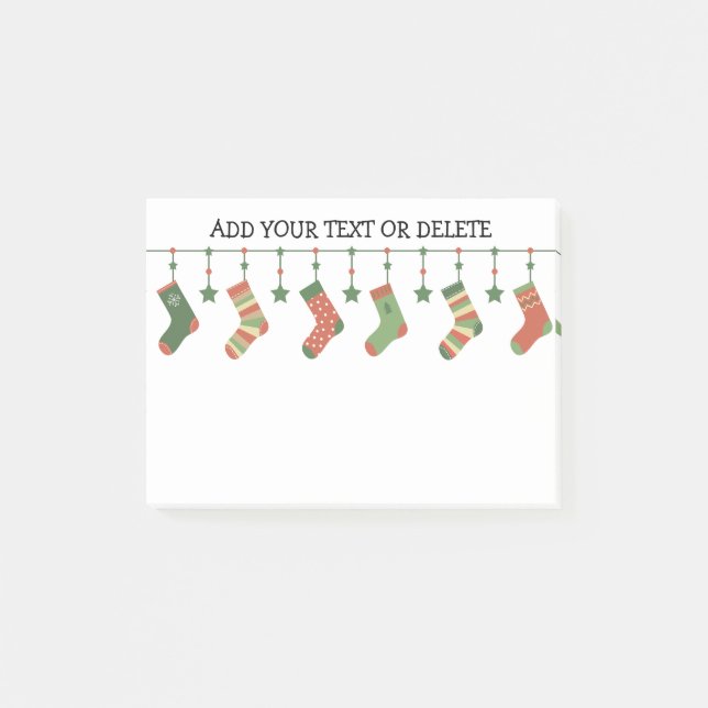 Notas Post-it® Navidades calcetean medias estacionales garland te (Anverso)