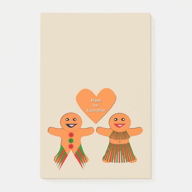 Notas Post-it® Navidades Cuidados Gingerbread Pareja (Anverso)