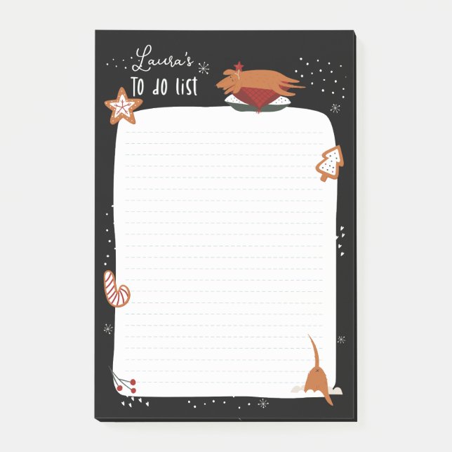 Notas Post-it® Navidades Cuidados Personalizable de perro para ha (Anverso)