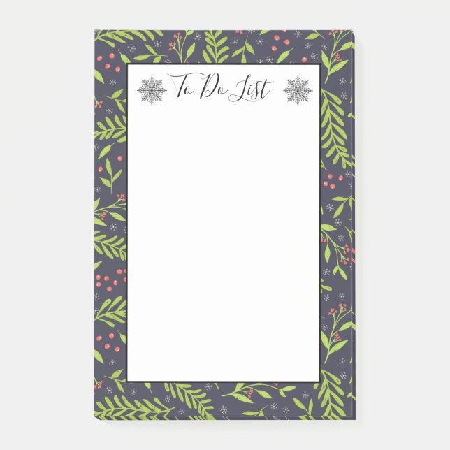 Notas Post-it® Navidades Cypress Snowflakes Berries Para Hacer Un (Anverso)