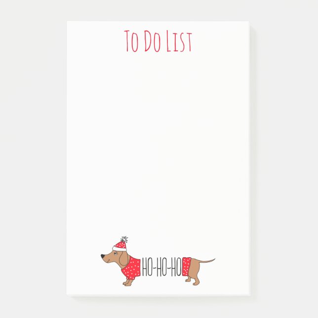 Notas Post-it® Navidades Dachshund (Anverso)
