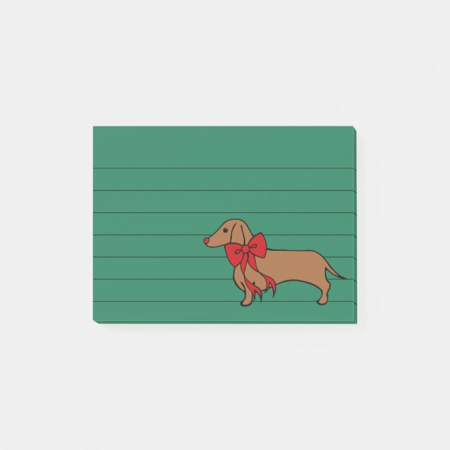 Notas Post-it® Navidades Dachshund Publica It Notes Gift (Anverso)