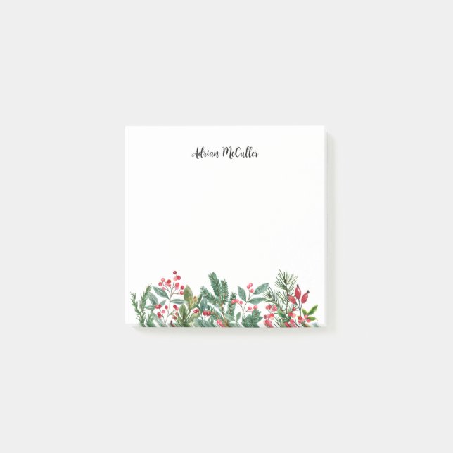 Notas Post-it® Navidades de acuarela Motif Post-it Notes (Anverso)