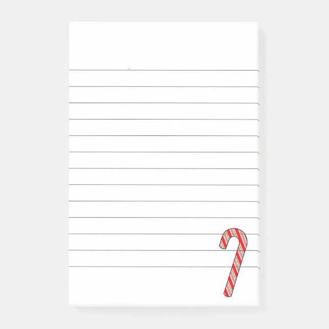 Notas Post-it® Navidades de Candy Cane dibujando en línea (Anverso)