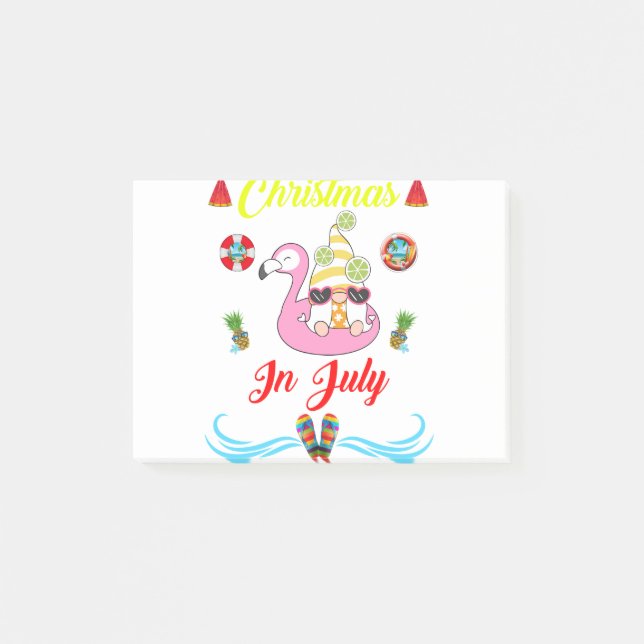 Notas Post-it® Navidades De Gnomes En Julio (Anverso)