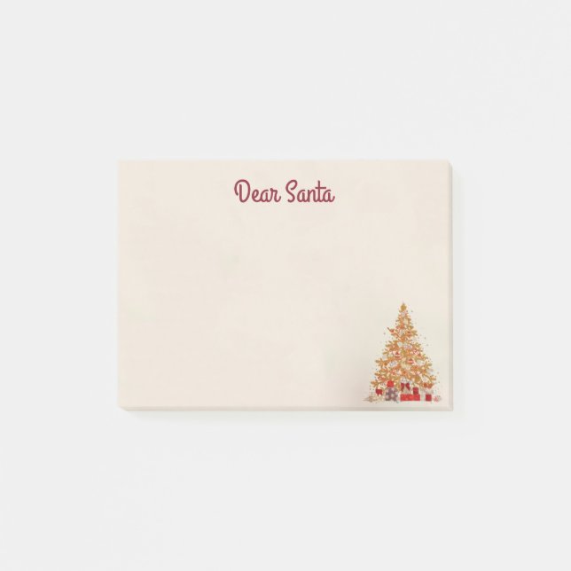 Notas Post-it® Navidades De Invierno Presenta Árbol Glittered Gol (Anverso)