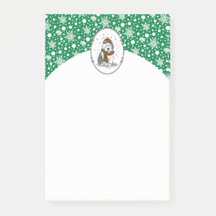 Notas Post-it® Navidades de invierno Viejo perro pastor inglés gr