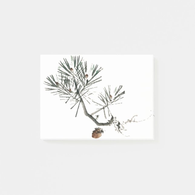Notas Post-it® Navidades de pino acuarela (Anverso)