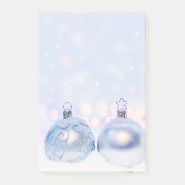 Notas Post-it® Navidades de plata festividad golpean la nieve (Anverso)