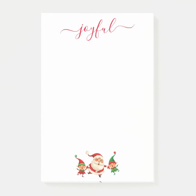Notas Post-it® Navidades de Santa y Elves Joyful (Anverso)