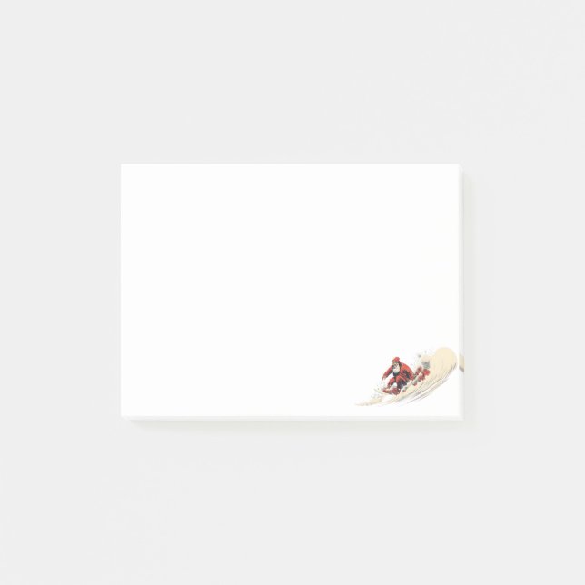 Notas Post-it® Navidades de Surfing Santa Summer (Anverso)