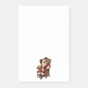 Notas Post-it® Navidades del Retro Santa Claus sentados en la pre