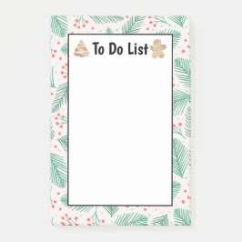 Notas Post-it® Navidades dibujados a mano Pine Brands Green To Do