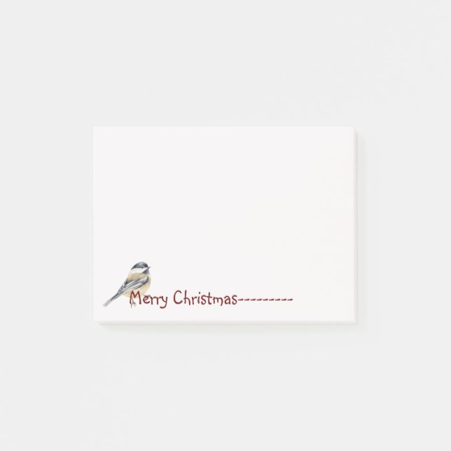 Notas Post-it® Navidades divertidos Chickadee Bird Naturaleza Wil (Anverso)