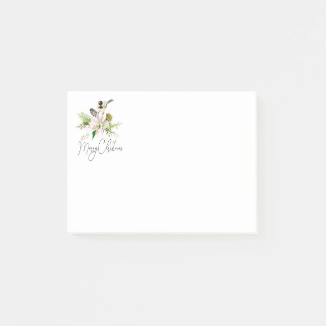 Notas Post-it® Navidades divertidos Chickadee Bird Naturaleza Wil (Anverso)