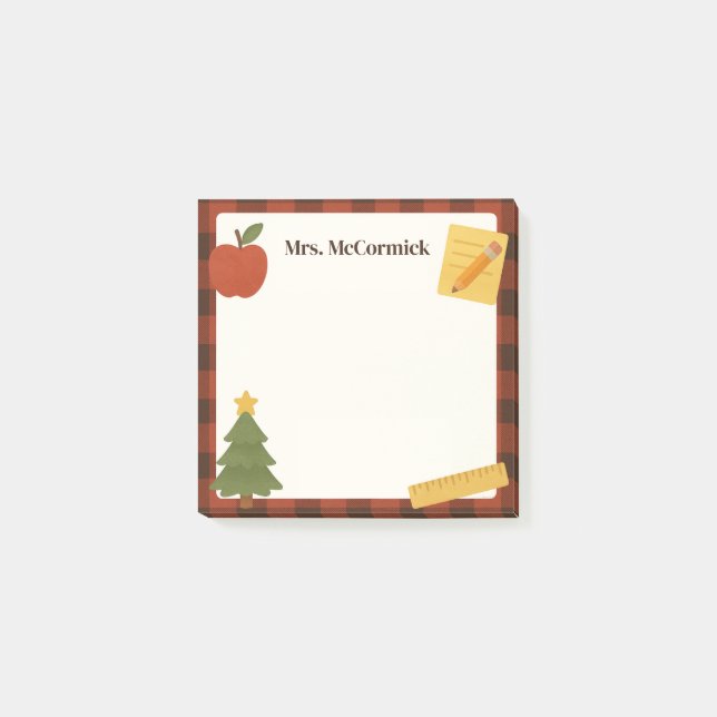 Notas Post-it® Navidades docentes Holiday Sticky Post-It Notes (Anverso)